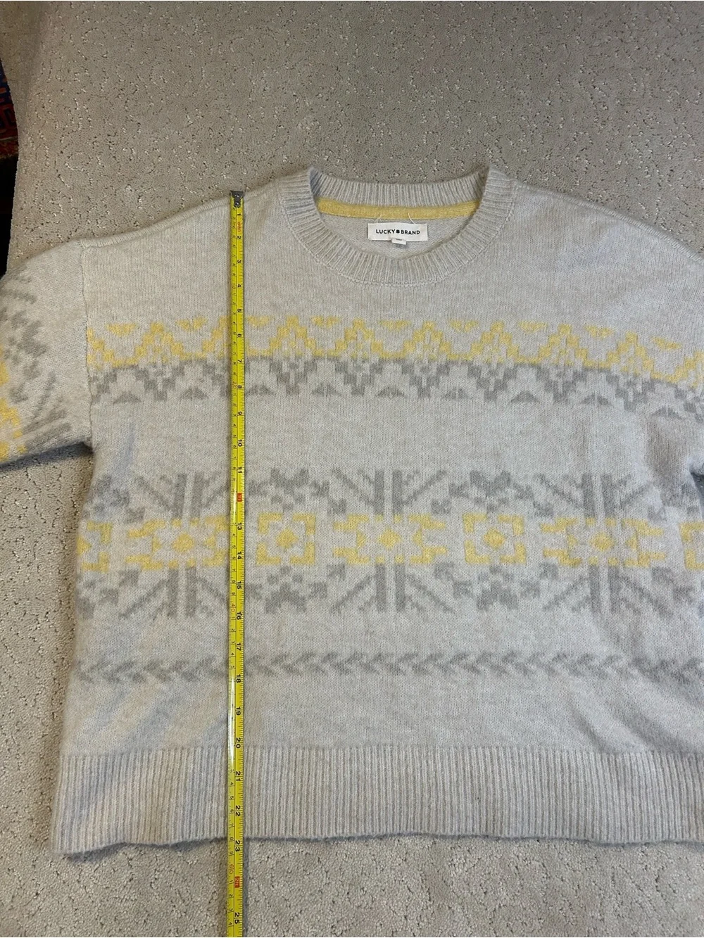 Lucky Brand Sweater Womens Fair Isle Crew Neck Pullover - Size L - Picture 5 of 7